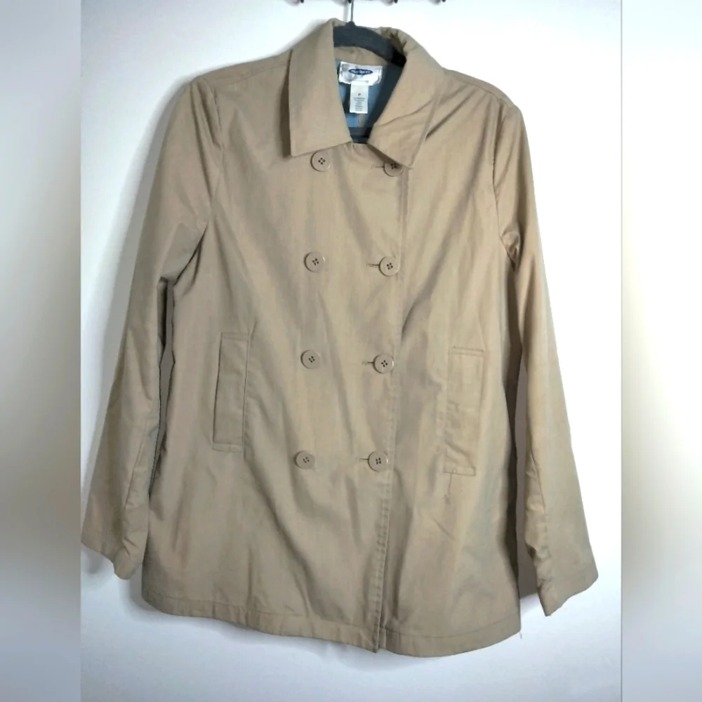 Old Navy (Size M) Khaki Lightweight Double-breasted Button Casual Peacoat